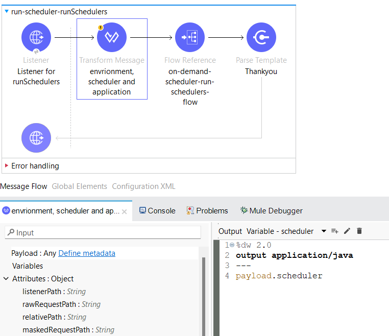 Call the flow for running the scheduler