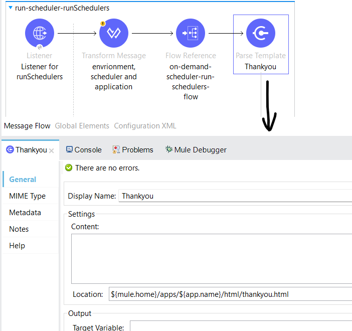 Call the thankyou.html flow