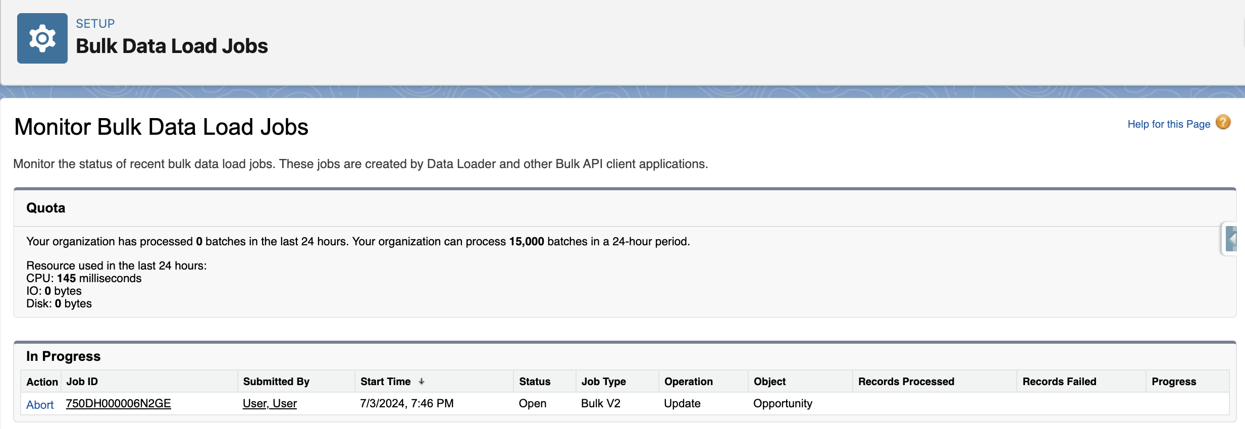 You can also go to Setup>Monitor Bulk Data Load Jobs to monitor the progress of the jobs