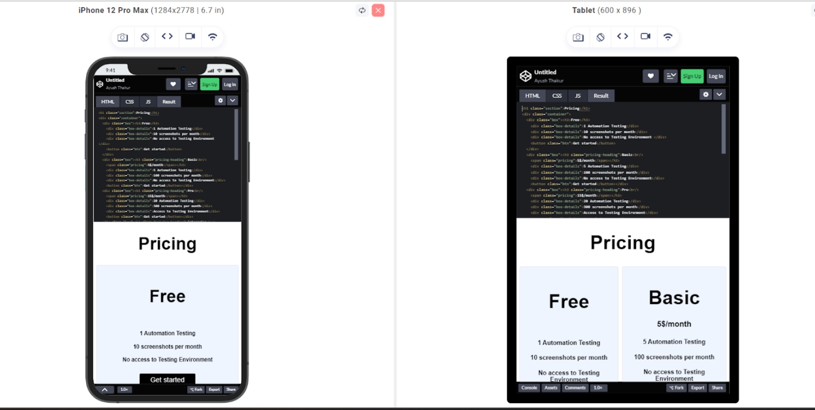 Breakpoint is applied for the screen width higher or equal to 480 pixels and lower or equal to 768 pixels