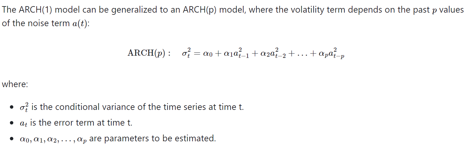 ARCH (p) model