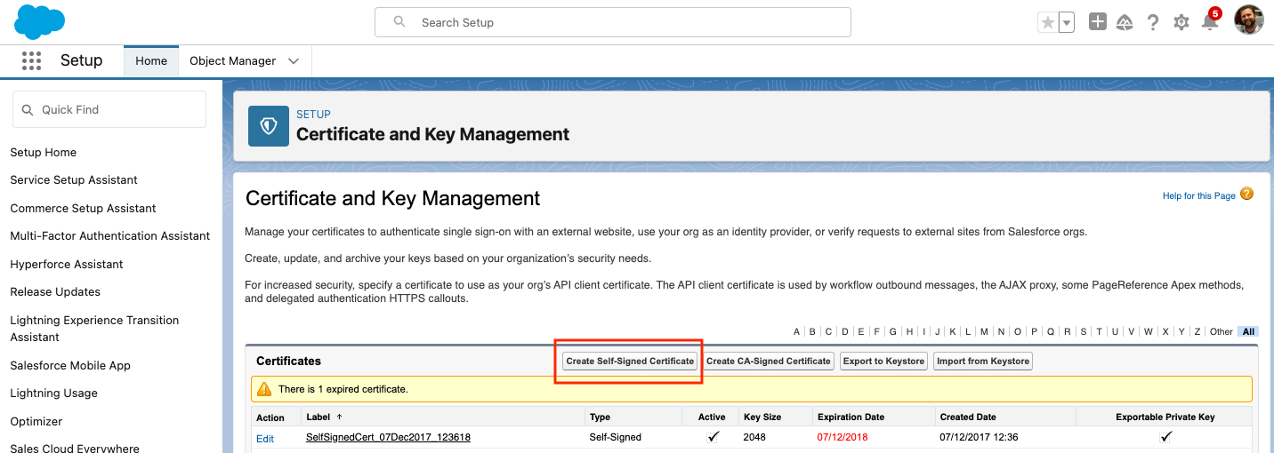 Create Self-Signed Certificate