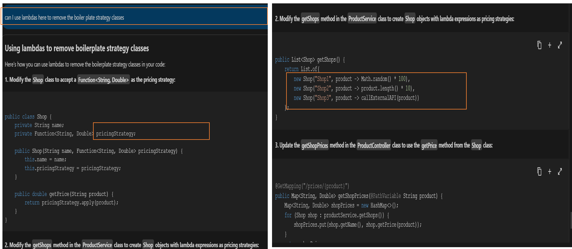 Using Lambdas to remove boilerplate strategy classes