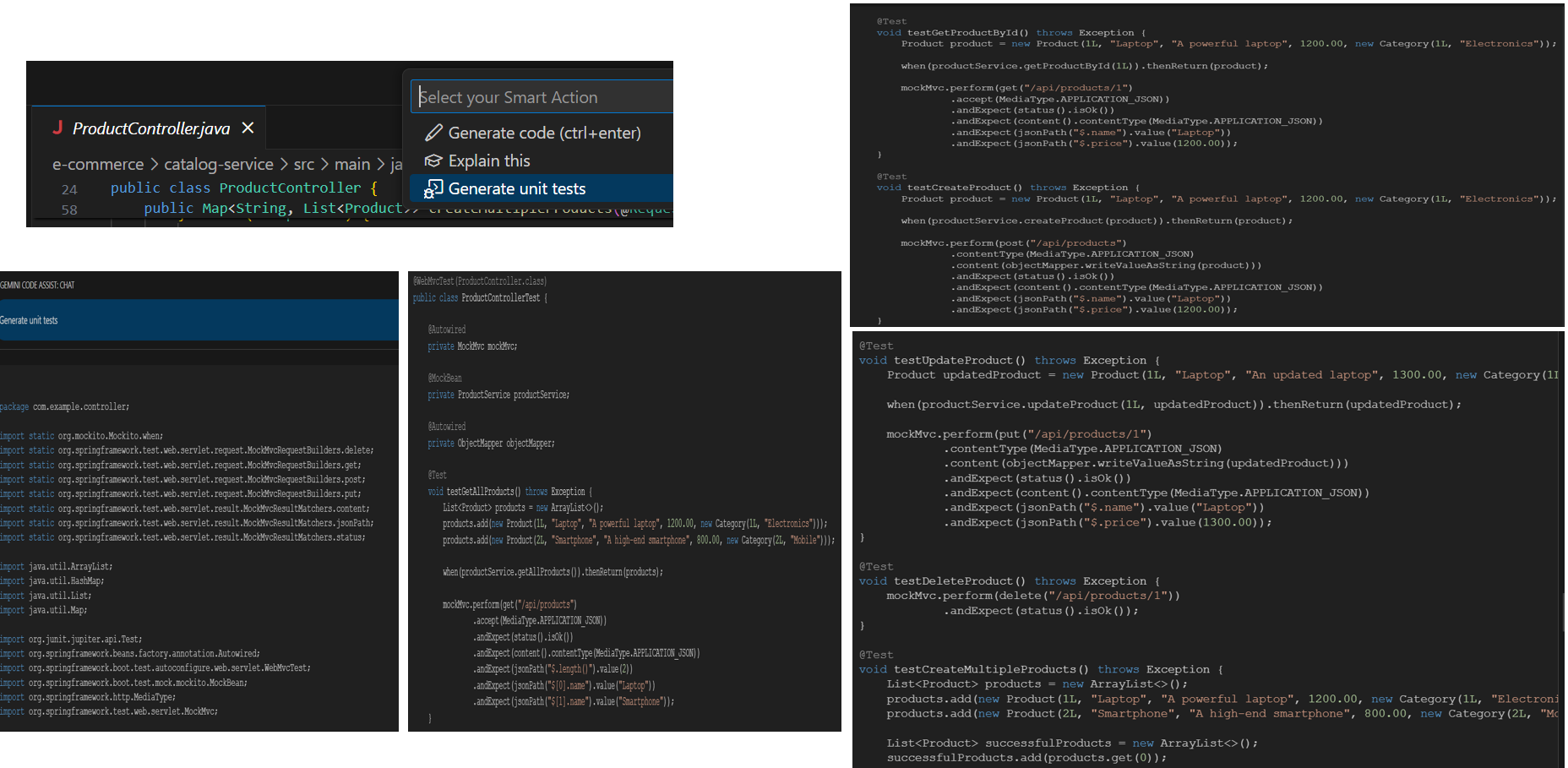 Generating unit test cases at the Controller layer