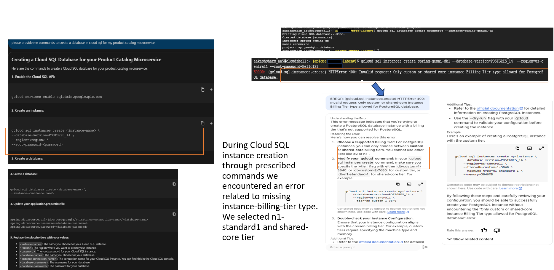 Gemini Code Assist query to move the Postgres database to Cloud SQL