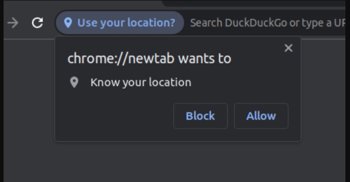 Chrome wants to know your location