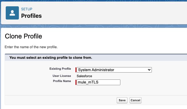 Clone profile