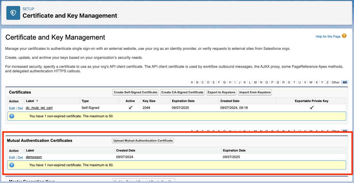 Mutual Authentication Certificates