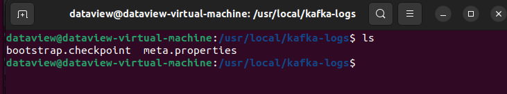 bootstrap.checkpoint and meta.properties were generated inside the created directory kafka-logs
