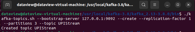 Create one topic named UPIStream with the number of partitions 3