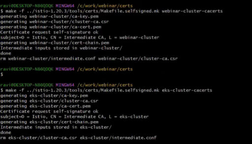 Creating cluster certificates