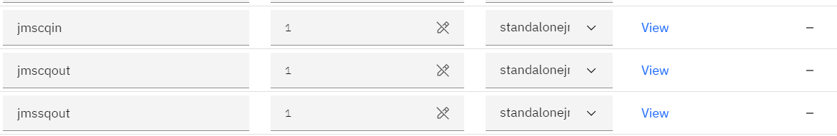 In the Type column, select standalonejms