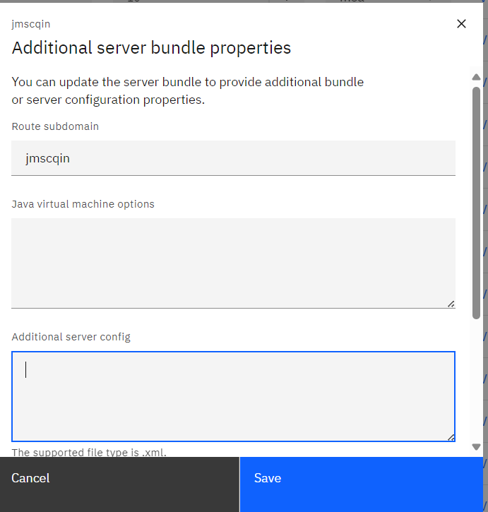 Additional server bundle properties