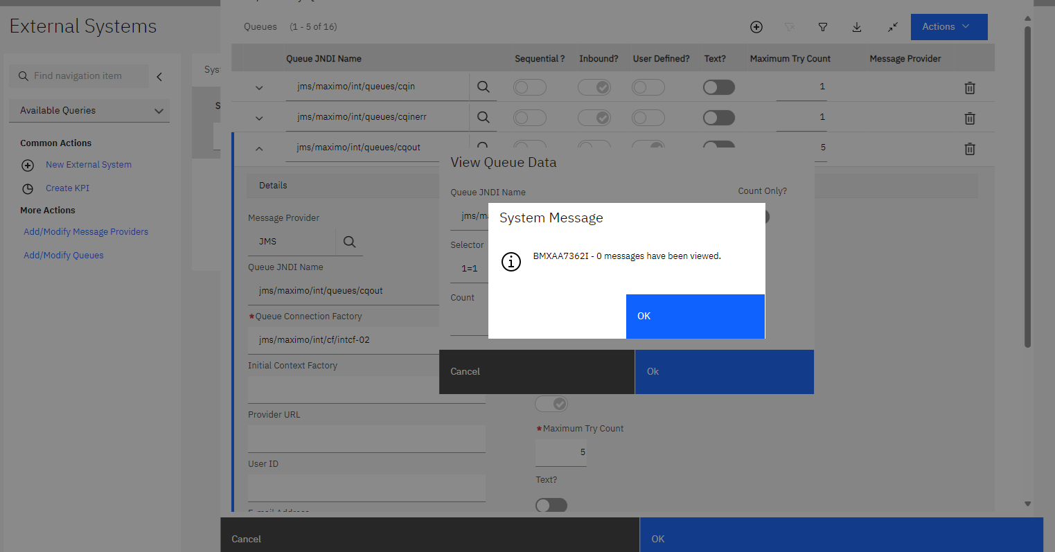 Viewing queues - no errors