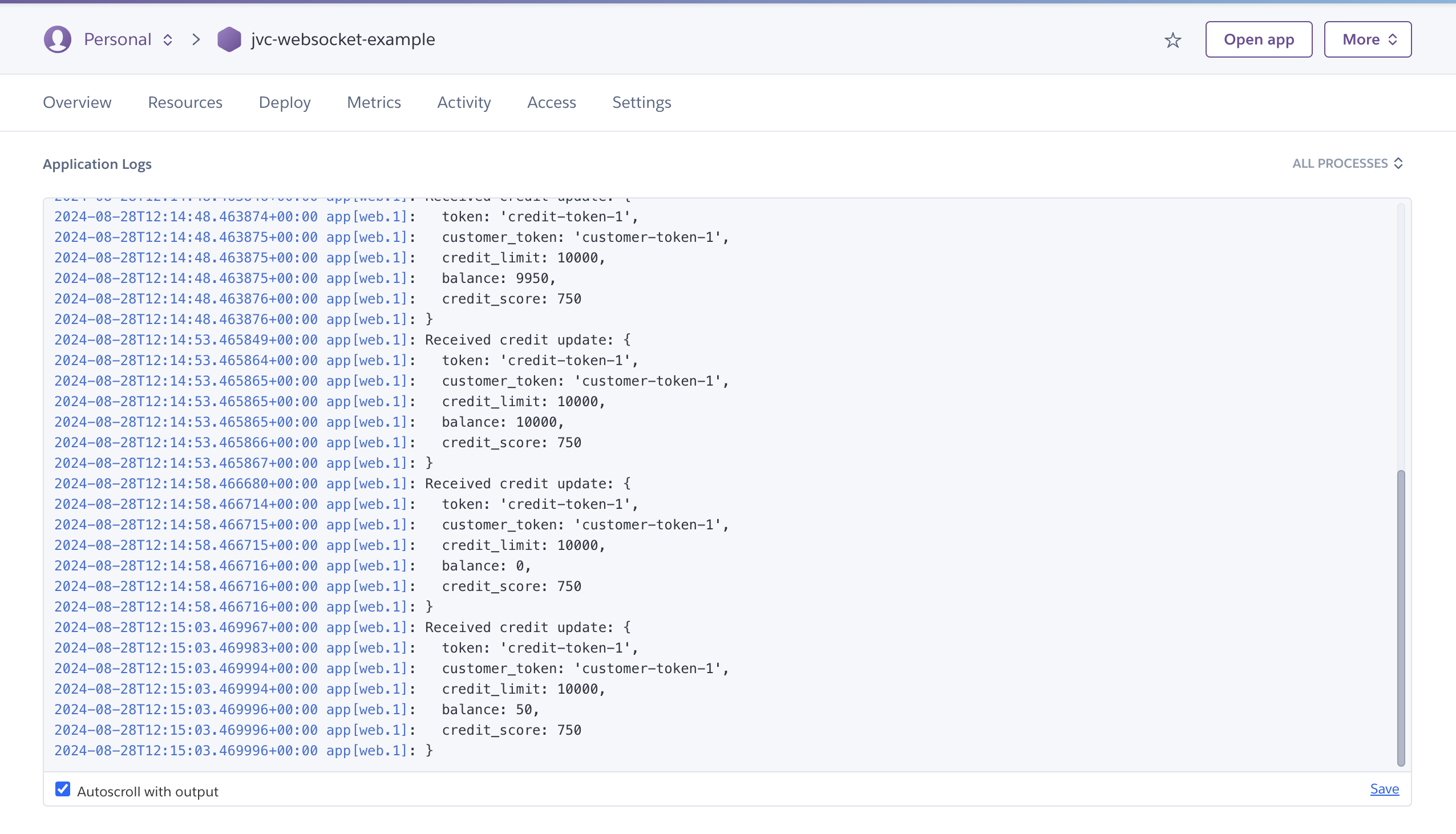 Use case capture where the balance was reduced to zero, simulating that a payment was made