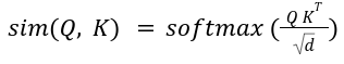 MHSA formular for scaled-softmax being used as the similarity kernel