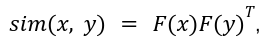 sim(x, y) formula