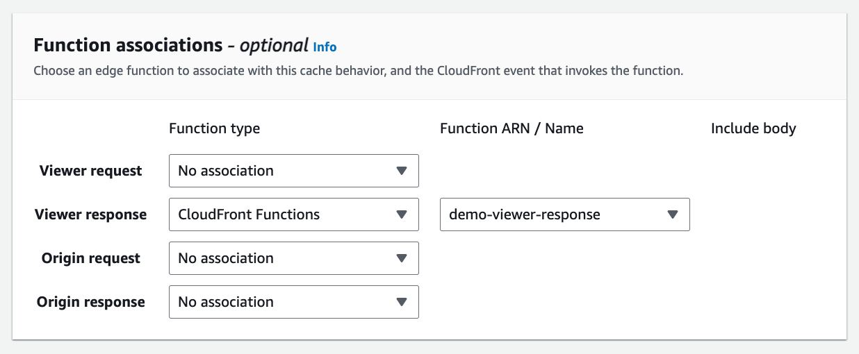 Function associations - optional