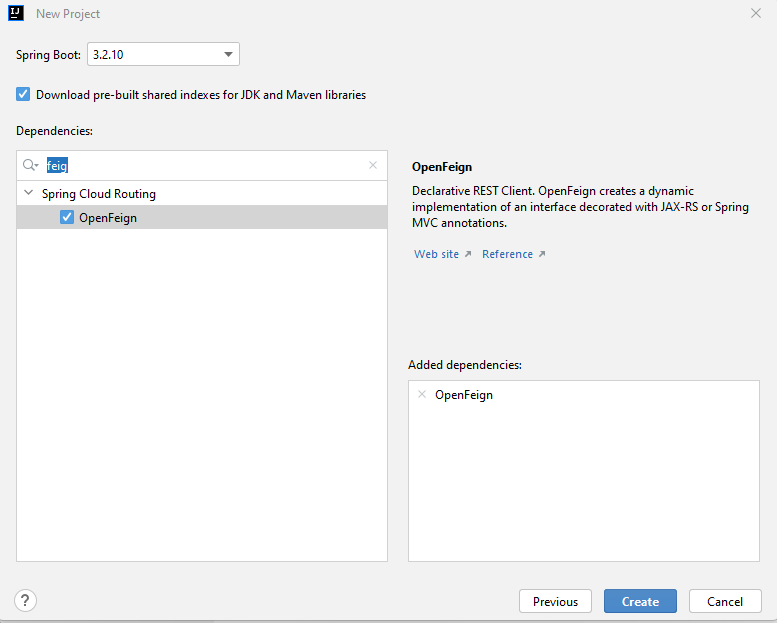 spring-cloud-starter-openfeign added as a dependency