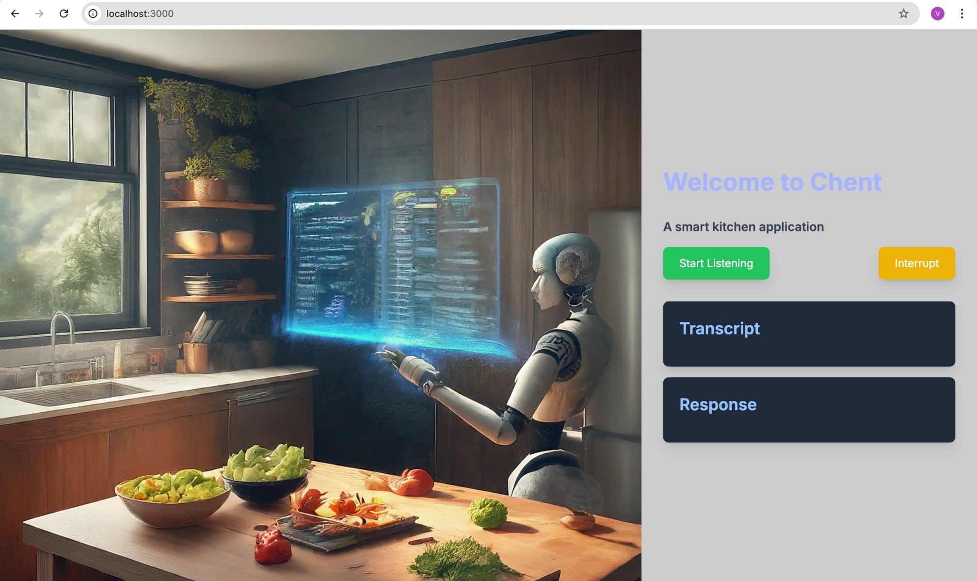 A smart kitchen app interface