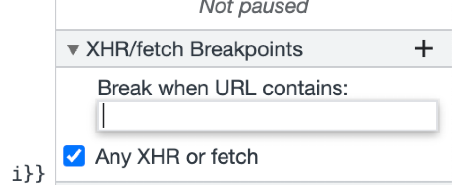 Setting an XHR breakpoint
