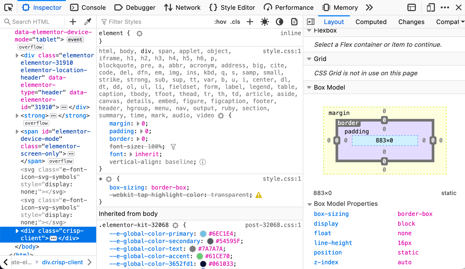 Detailed examination of elements