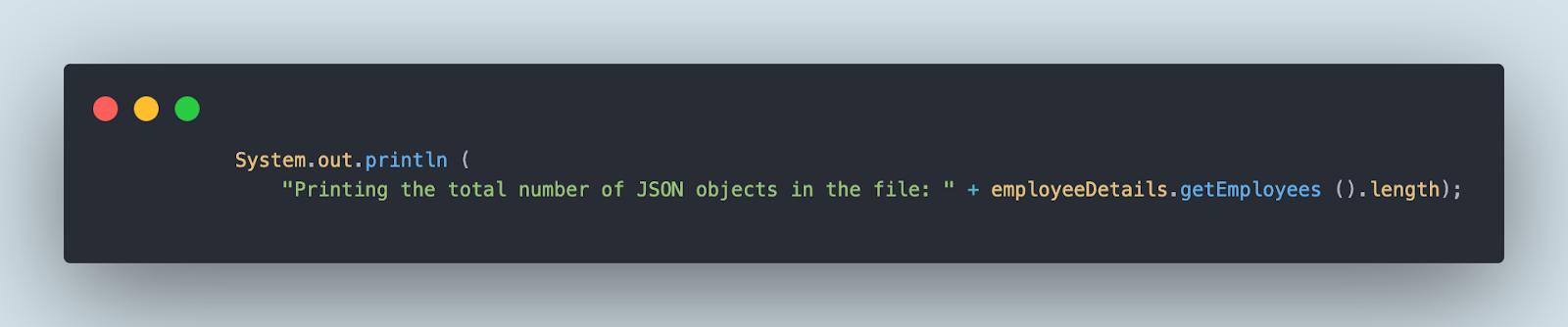 print the total number of JSON objects in the file