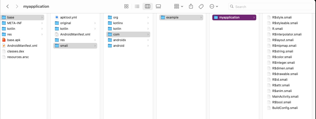 Extracted file structure