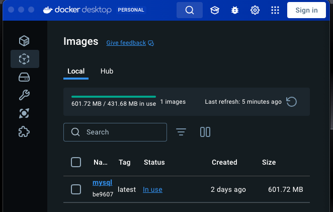 Docker Desktop Console