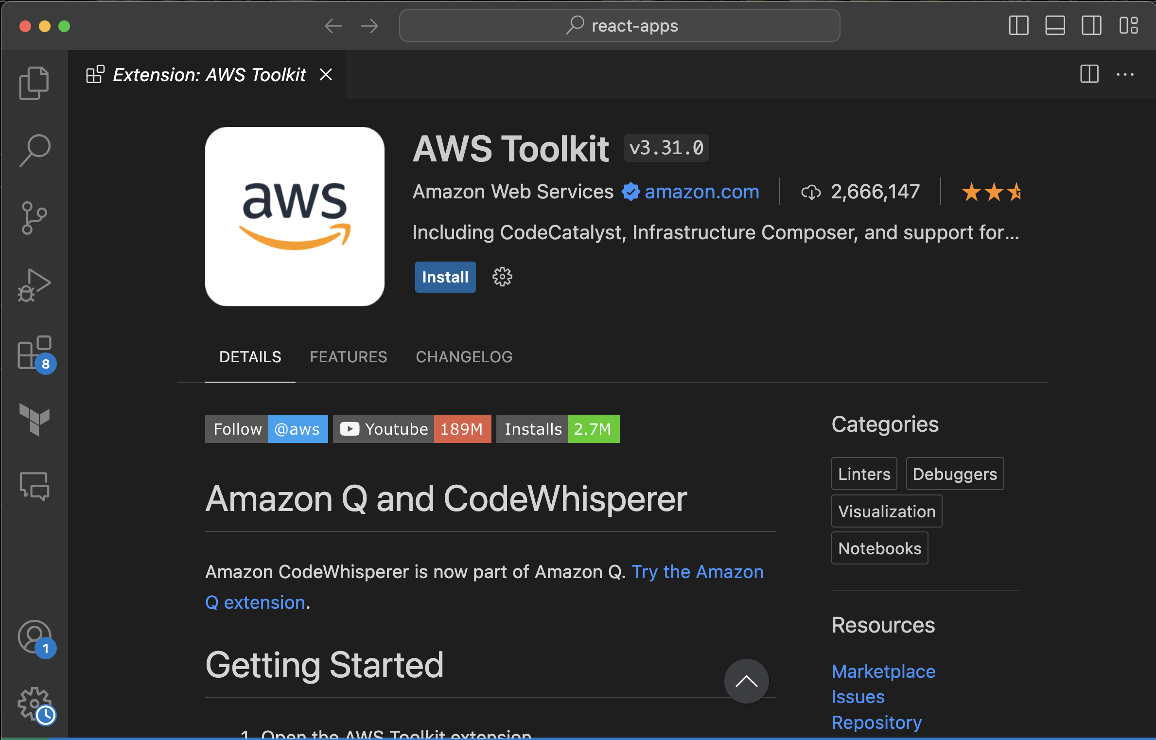 Install AWS Toolkit