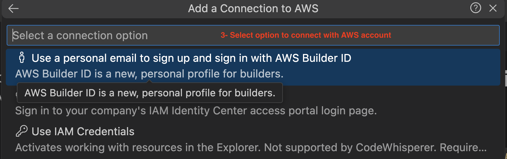 Connect with your AWS account