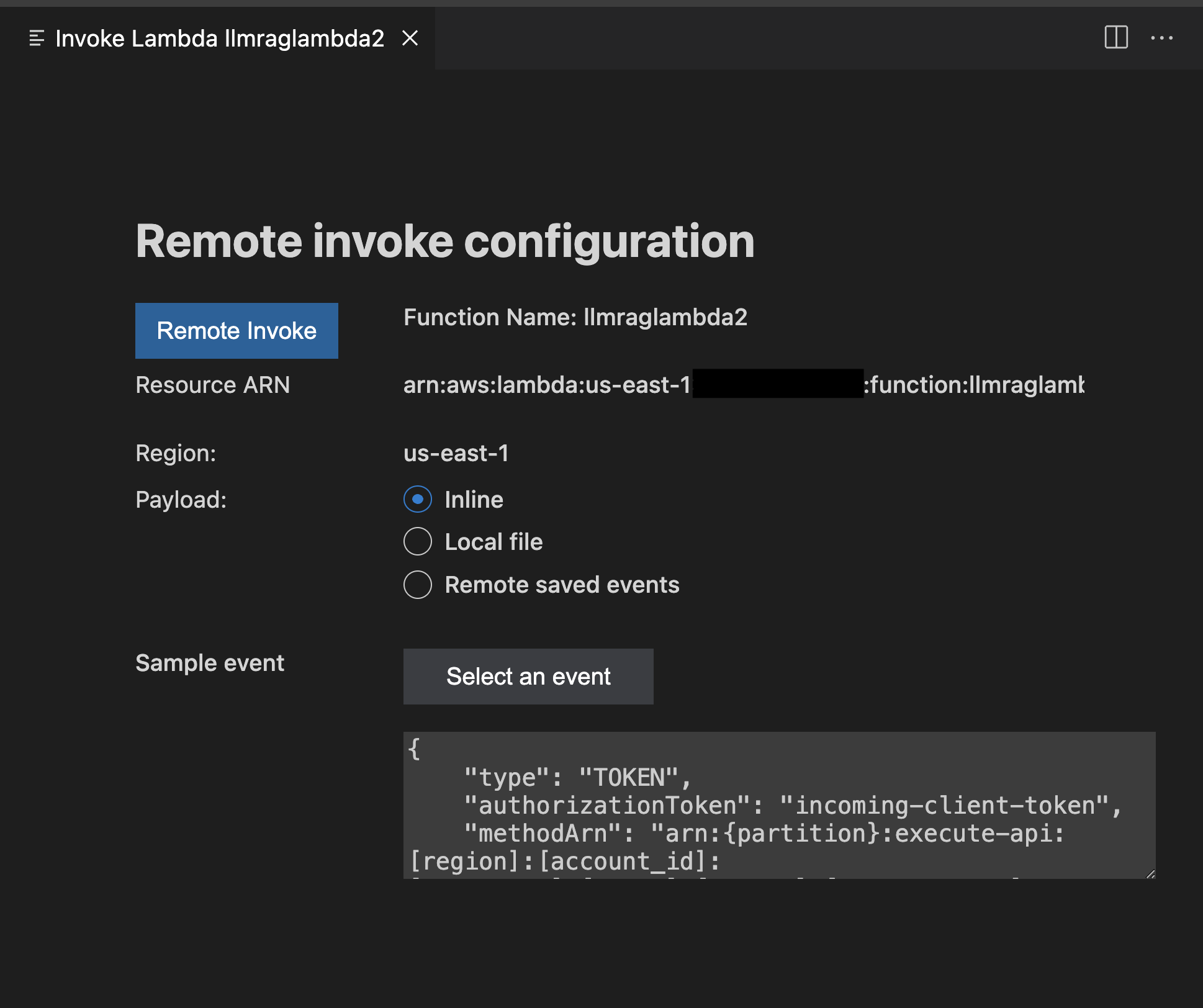 Remote invoke configuration