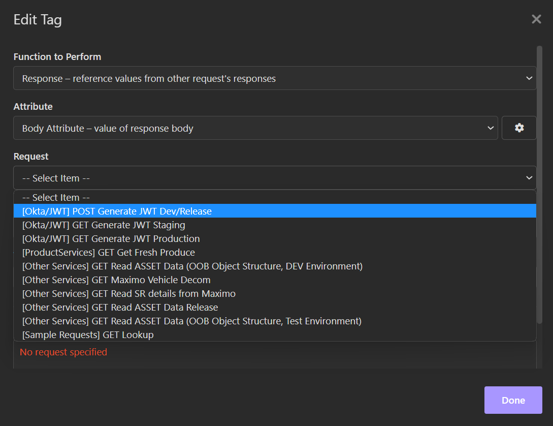 Select the request that corresponds to fetching a dev/rel token