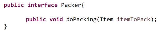 The service Packer is exposed as an interface