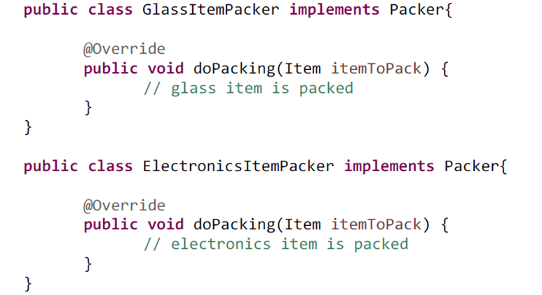 Coupled implementations for the interfac