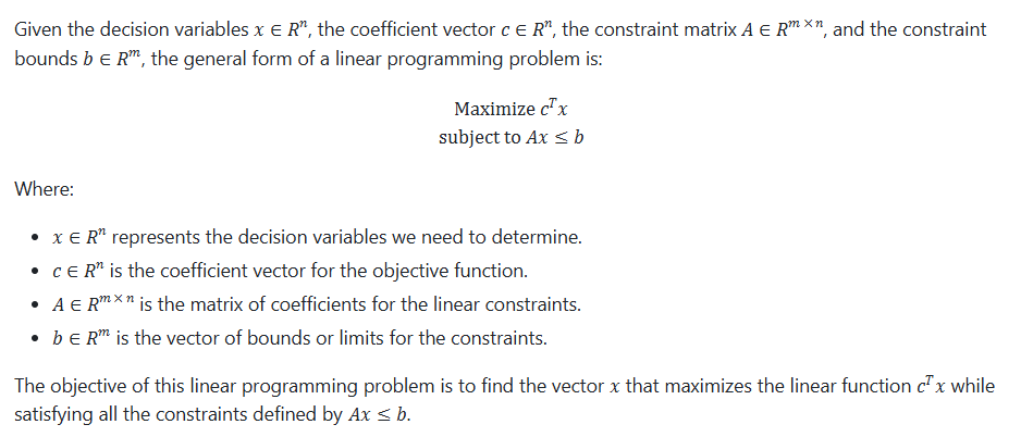 Mathematical Formulation of LP Problem (1/2)