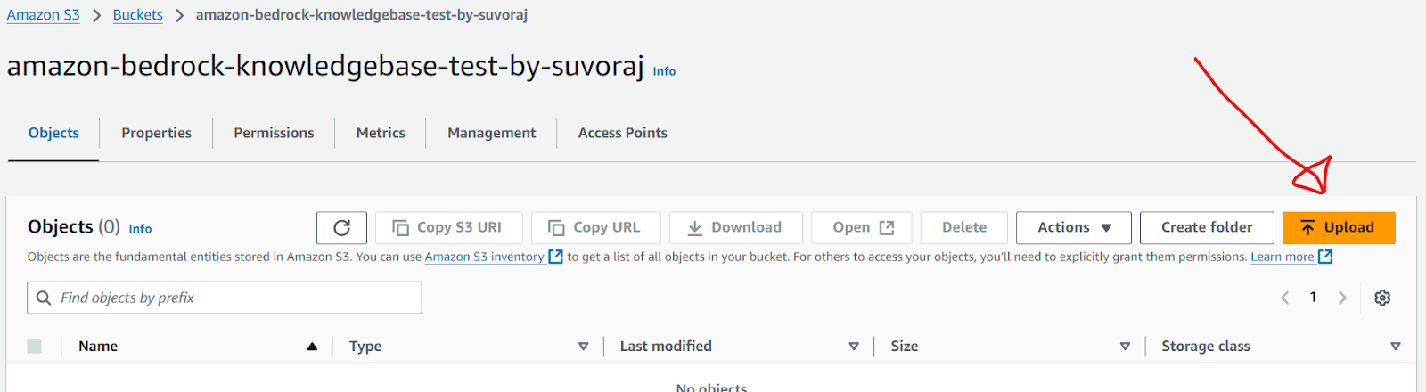 Select Upload Object