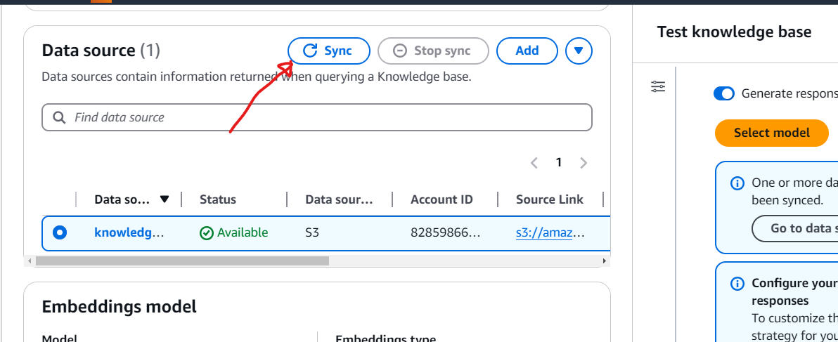 Navigate to the Data Source section and click the Sync button.