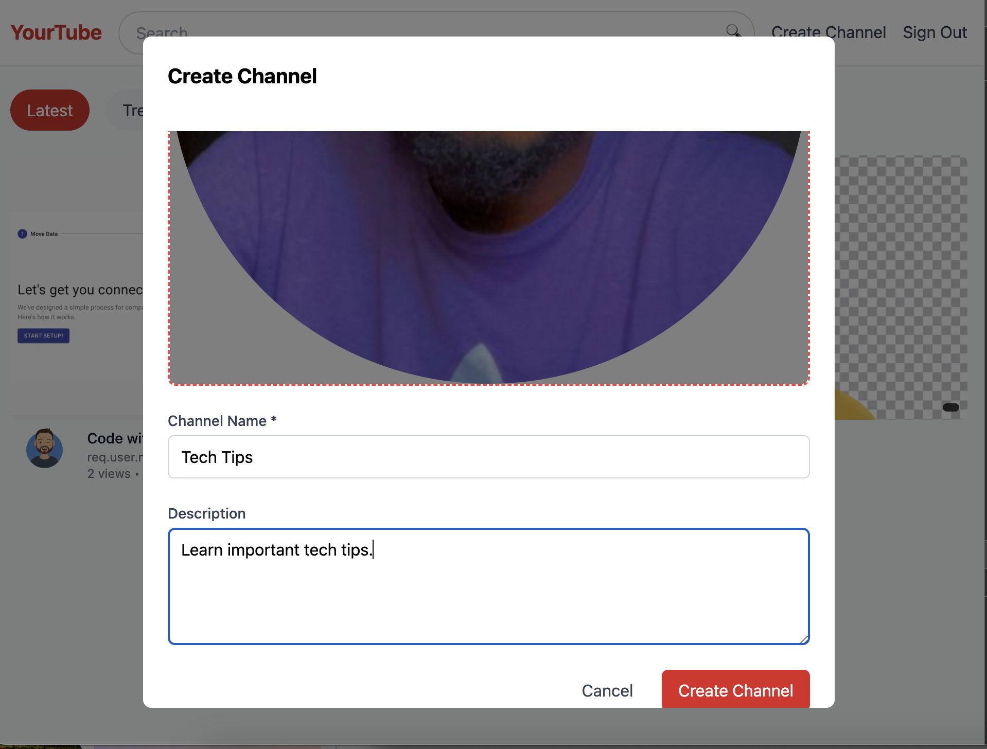 Click on the Create Channel button to create a new channel