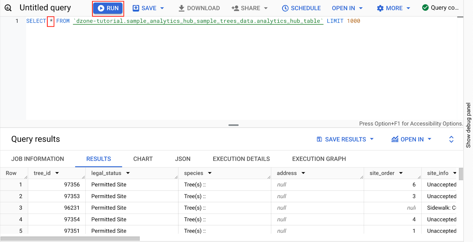 We are able to see the linked dataset