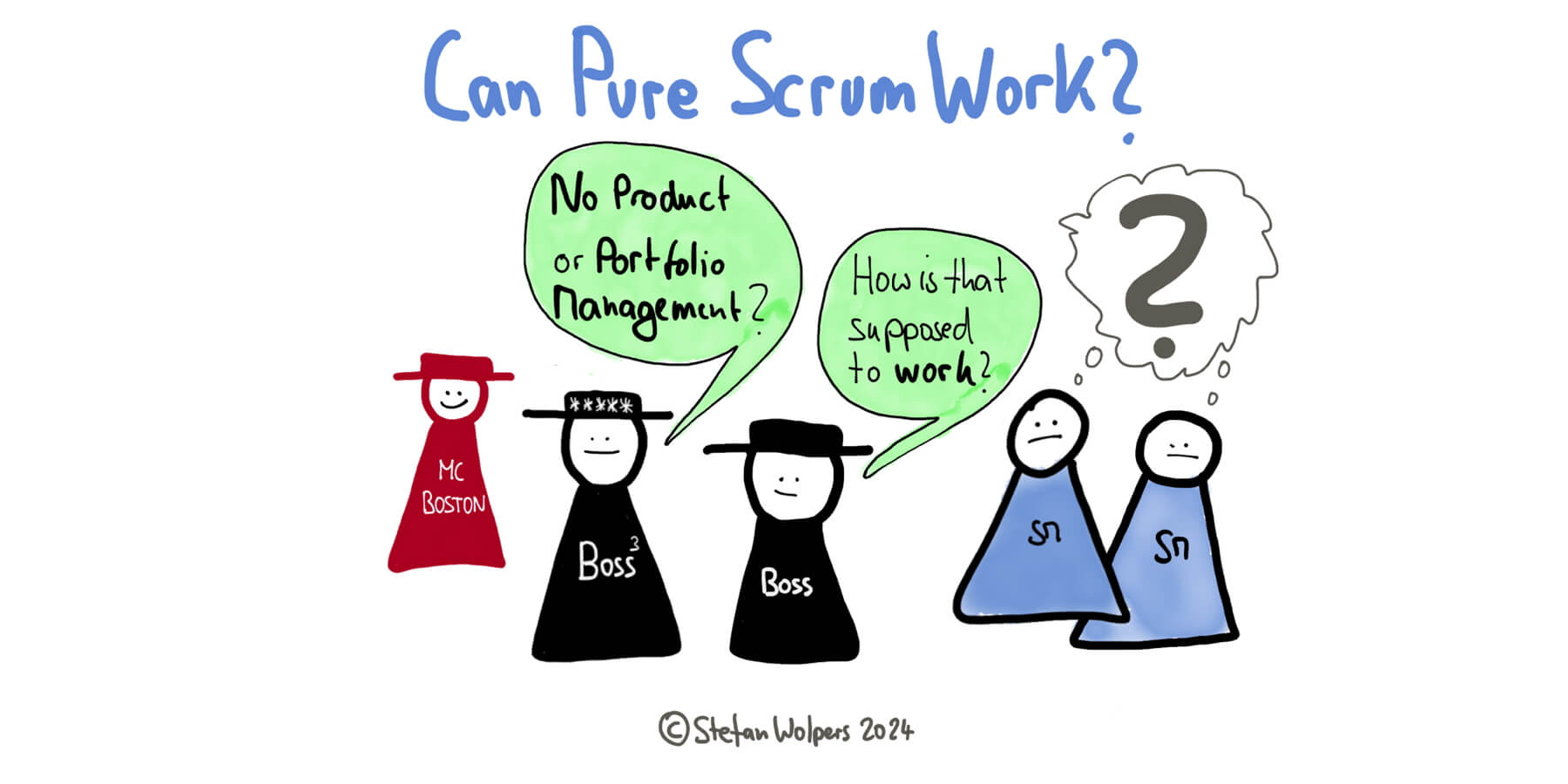 A cartoon about pure scrum work