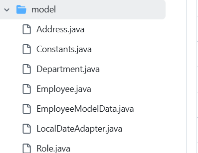 Model class representation of JSON