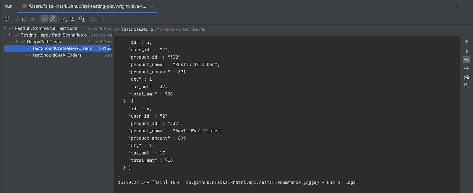 POST API Response Logs 2