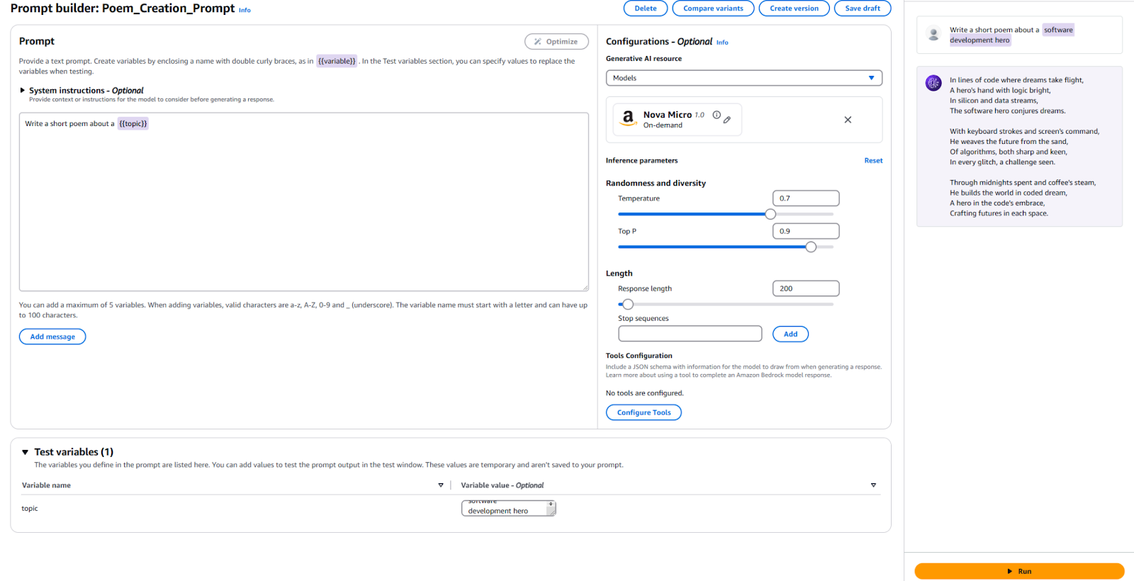 Configuration and results