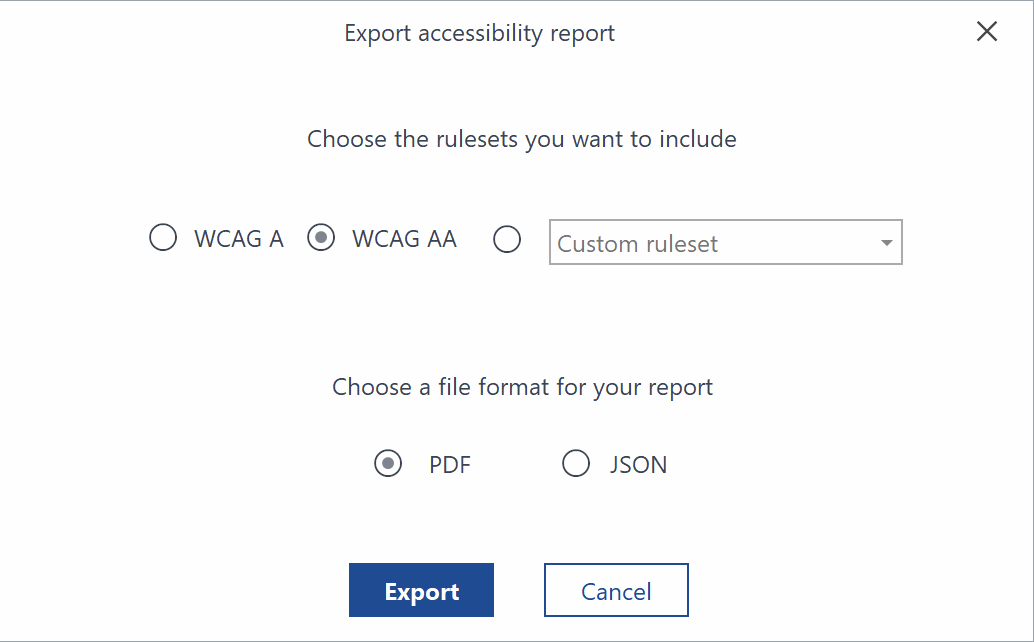 You can choose what standards Tosca should report against