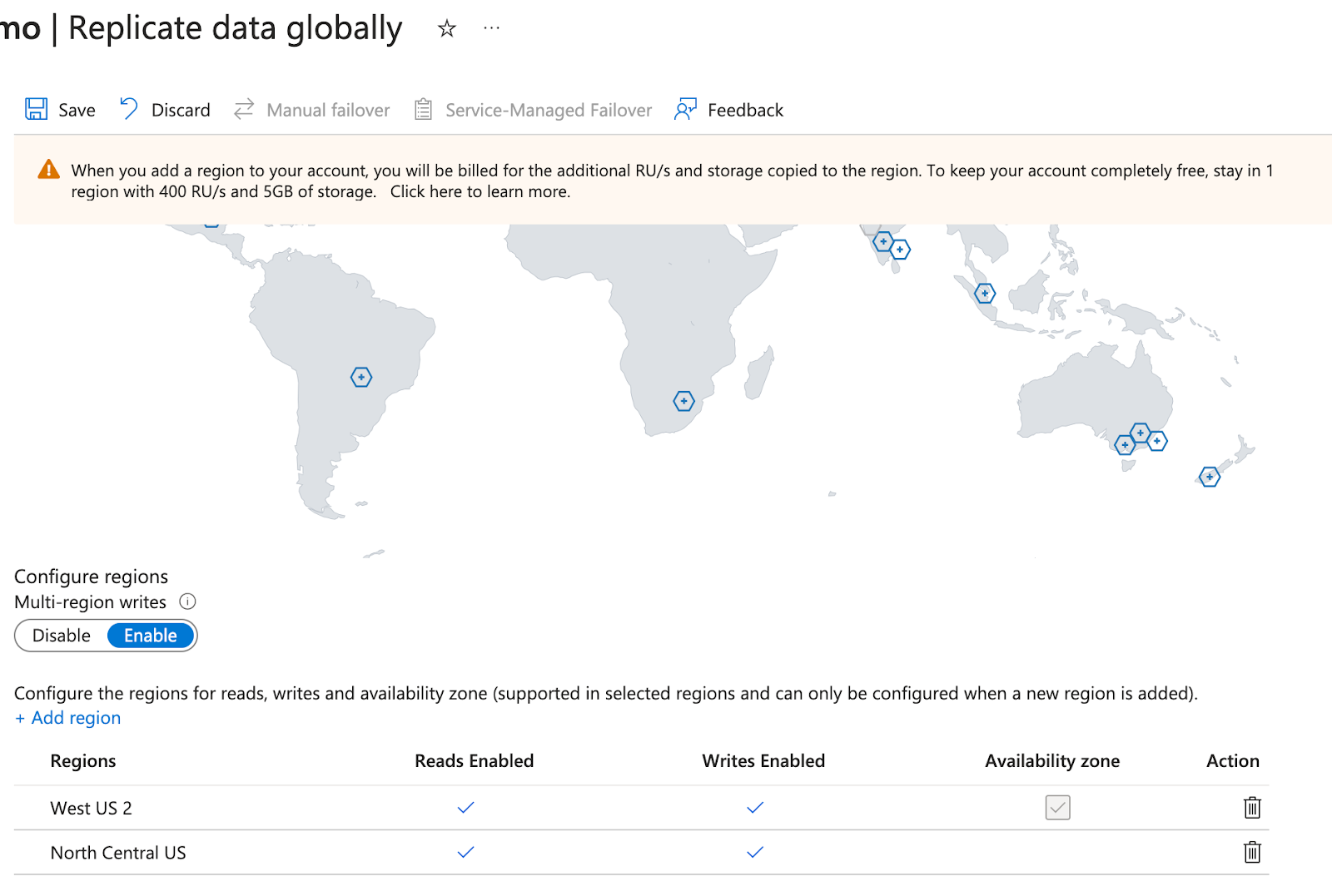 With multi-region write capability, you can enable multi-master replication