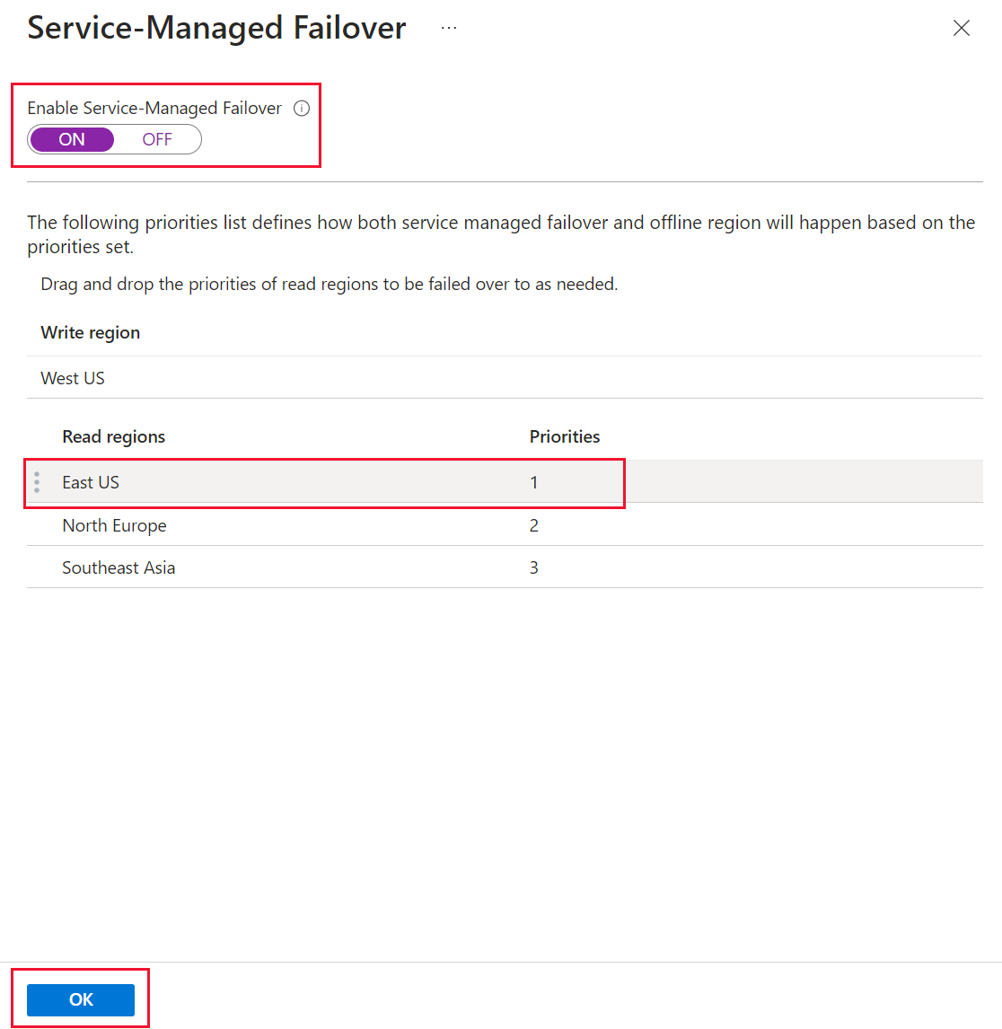 Service-managed failover