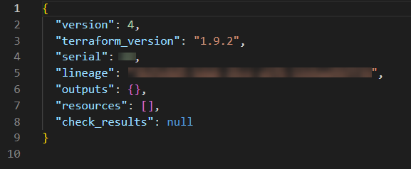terraform.tfstate file content