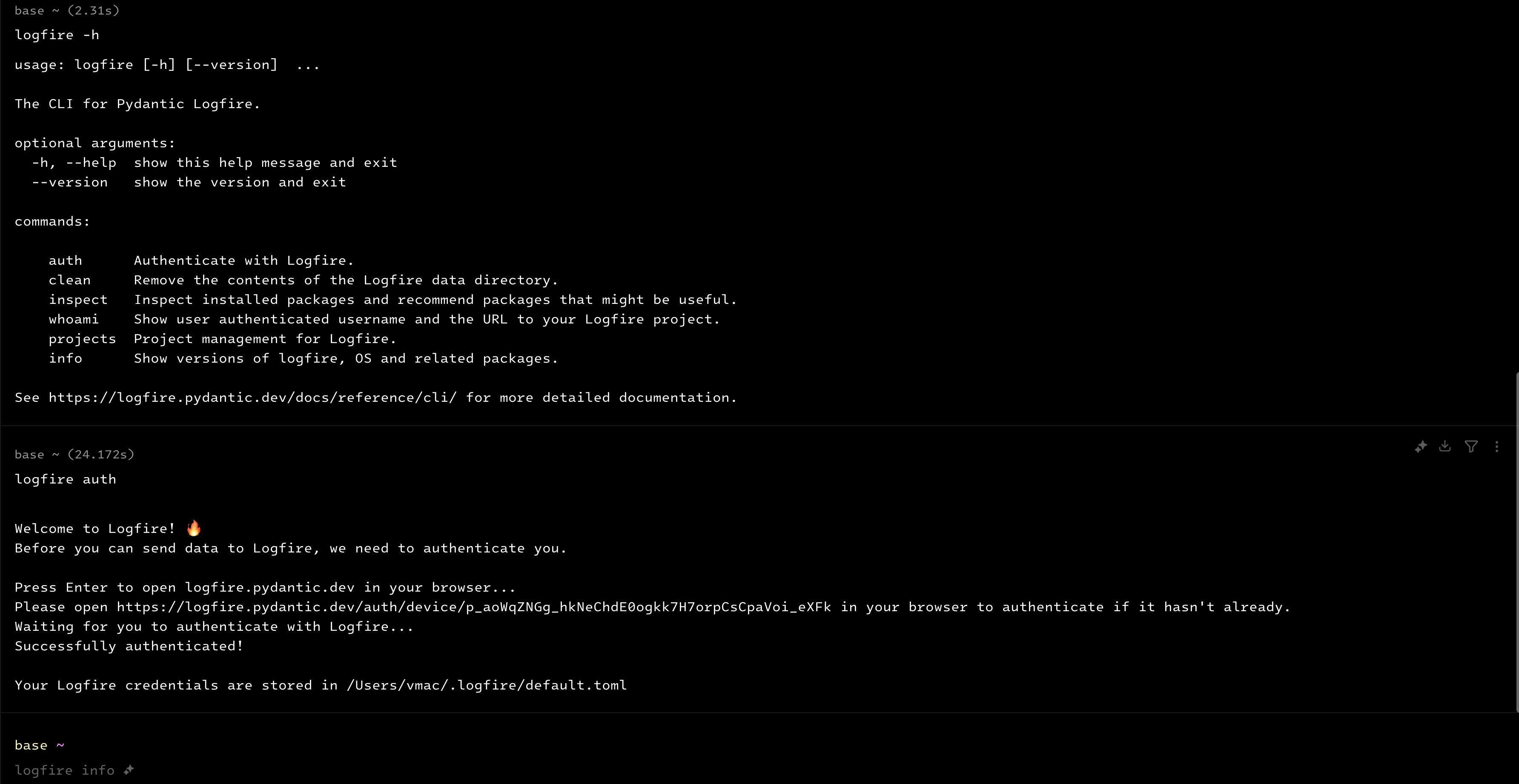 Authentication with LogFire