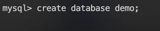 mysql> create database demo;